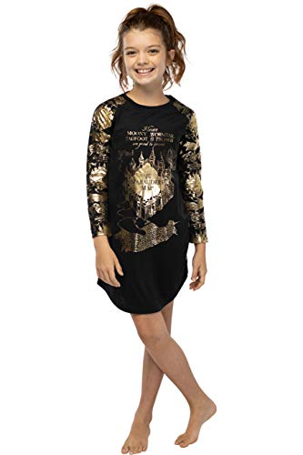 INTIMO Big Girls' Harry Potter Marauders Map Raglan Nightgown (10/12)2