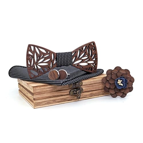 Set de Corbata de Madera para Hombre Hecha a Mano miniatura 1