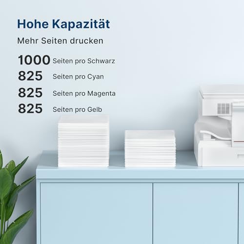 Washope 932XL 933XL Multipack Druckerpatronen Kompatibel für HP 932XL/933XL Original Druckerpatronen für HP Officejet 6600 Patronen 6700 7612 7110 7510 6100 (Schwarz Cyan Magenta Gelb,5 Pack)