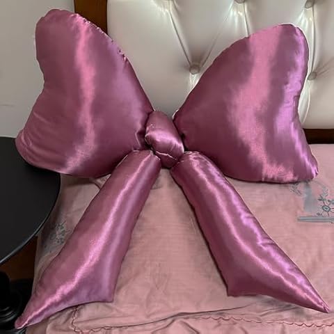GYLCAMYCK Big Bow Satin Pillow Cover
