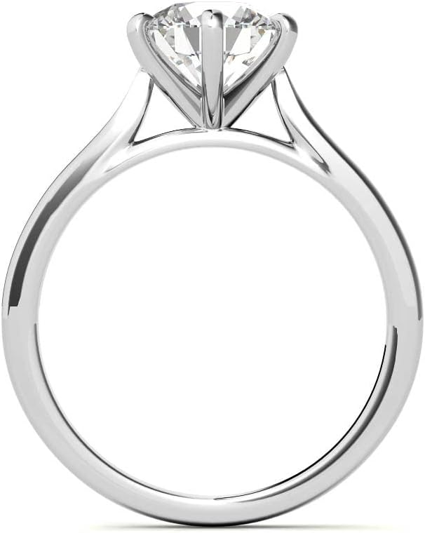 Customize Jewel 4.0 Carat - 10.0mm Round Excellent Cut Moissanite Cathedral 6-Prong Solitaire Engagement Wedding Ring In Silver 925 For Women,D-VVS1