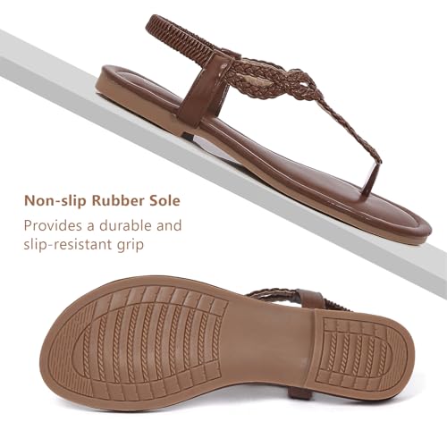 Image of zeetoo Women's Flat Sandals Summer T-StrapThong Bohemian Casual Comfortable Dressy Sandals for Women