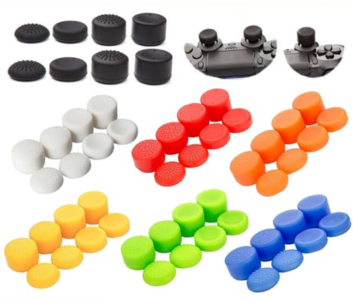Image of Pack of 8 pcs Analog Controller Gamepad Raised Antislip Thumb Stick Grips Thumbsticks Joystick Cap Cover for PS5, PS4, PS3, Switch Pro, Xbox one, Xbox 360, Wii U, PS2 Controller (Black)