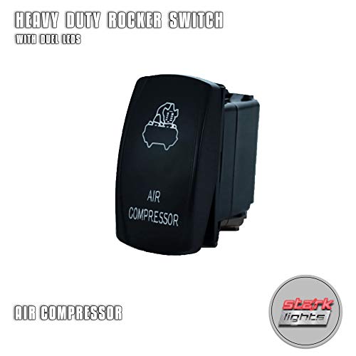 Air Compressor V.2 - Blue - Stark 5-Pin Laser Etched Led Rocker Switch Dual Light - 20A 12V On/Off #TOP5