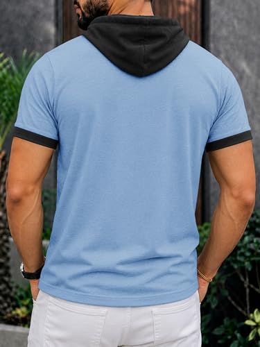 Image of Noble Monk Men's Regular Fit Hoodie T-Shirt for Man |Half Sleeves Tshirt for Men | Casual Wear Stylish T-Shirt for Man | Gym Tshirt for Men