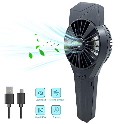 PHYLES Ventilateur Portable USB Rechargeable Mini Ventilateur de poche dAtomisation Portatif Ventilateur Pour Voyage, Bureau, Extérieur, etc