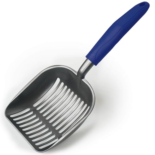 Frxat Cat Litter Scoop, Kitty Metal Scooper, Aluminum Alloy Sifter, Kitten Pooper Lifter, Deep Shovel, Long Handle, Poop Sifting, Durable, Heavy Duty, for Litter Box