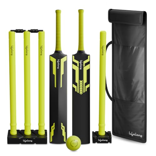 Image of Lifelong Plastic Cricket Set with Hard Plastic Cricket Bat and Soft Cricket Ball for Kids & Adults | Size 6 (32 Inch) Cricket Bat | Cricket Set for Boys & Girls Age 8 Years and Above