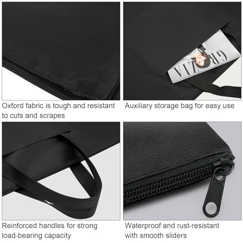 Image of CertBuy 2 PCS A1 Size Art Portfolio Tote Bag Poster Board Storage Bag 27X 37.7 Inches Large Size Art Portfolio Tote For Poster Sketching And Drawing