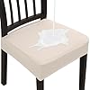 Stretch waterproof chair seat covers 6 pcs removable washable dining chair covers anti dust dining room chair covers seat cushion slipcovers v beige 6  urban country home decor