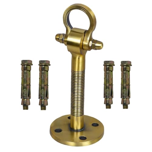 Image of 10 Inch Long Antique Golden Finish Pad Heavy Duty Ceiling Hooks for Hanging Zula for Home with Fasteners Suitbale for Hammock Swing Kadu [Pack of 1] Weight Capacity 1000 Kg