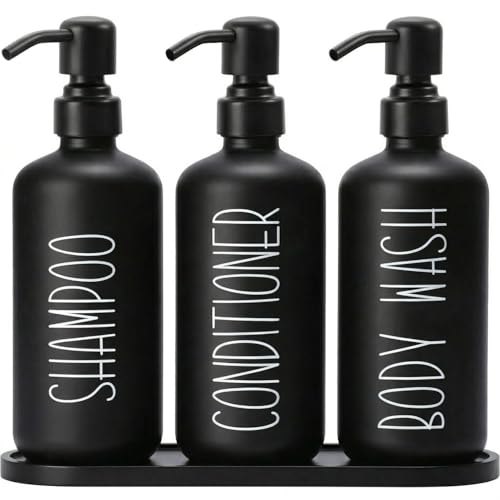 Flacons réutilisables MOMEEMO avec plateau pour shampooing