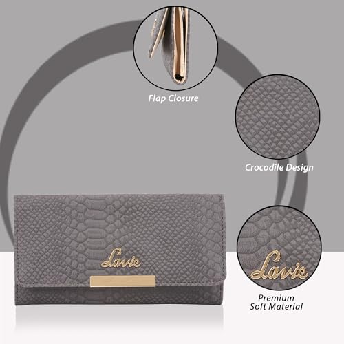 Image of Lavie Women's Croco Trifiano Trifold Wallet | Ladies Purse Handbag