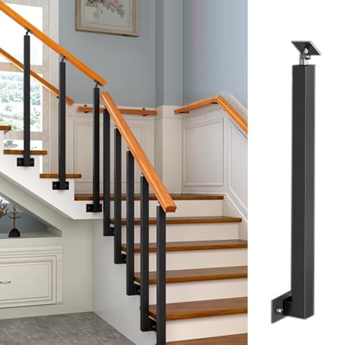 Adjustable Iron Stair Railings with Brackets - Perfect for Commercial Corridors &amp; Staircase Design, Durable Safety Solution for Homes &amp; Businesses