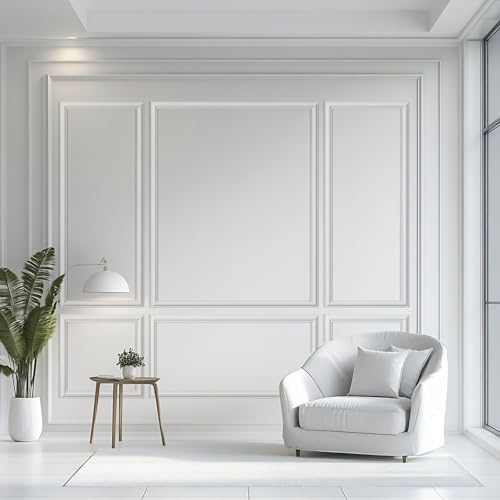 Image of 3 Set Peel and Stick Wall Molding Kit,Pre Cut Wainscoting Panels,24x60in