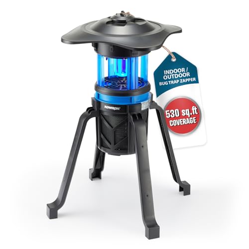 Flowtron Indoor Outdoor Bug Trap Zapper | Electric Insect Killer with UV Light & Fan | 800 Volt Stun Grid & 530 Sq Ft Coverage | Silent Mosquito, Fly, Gnat, Insect Trap for Patio, Yard, Home, Garage
