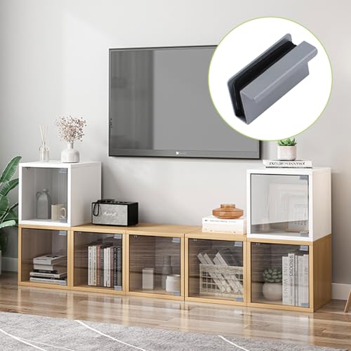 Image of 4Pcs Glass Finger Edge Pull, Cabinet Finger Pull Handle Glass Door Clips Cabinet Latch Clamp Concealed Handle for Display Glasscase Door (Gray)