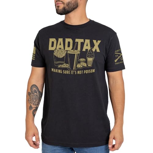 Grunt Style Dad Tax - Funny Dad Graphic Tee Mens Short Sleeve T-Shirt (Black Large)