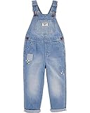 Oshkosh B'gosh Baby & Toddler Girls' Patchwork Denim Overalls with Vest-back Style and Pockets, Denim Blue (24 Months)