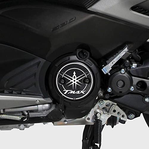 labelbike - 2 3D Resin Stickers for Motorcycle Scooter Carter Decorations and Protections Compatible with Yamaha TMAX 500-530 from 2001 to 2016 - White Carbon Color