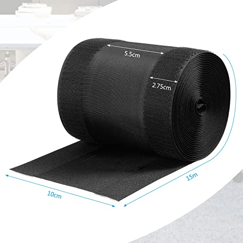 Cache-câble noir pour tapis de bureau protège-cordon sol 15m