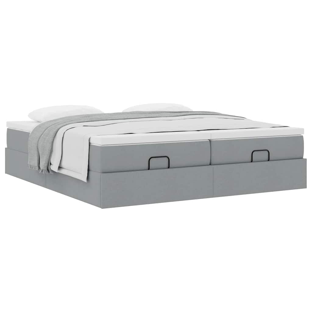 Generico Struttura Letto Pouf con Materassi 160x200 cm in Tessuto,Letti e telai per Letti,3311234