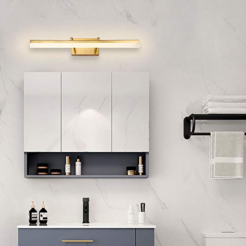 Bdl Adjustable Dimming Led Bathroom Vanity Light Fixture Cabinet Wall Brushed Brass White Light 4000K Acrylic For Makeup Bathroom Lighting （Dimmable 24In 18W #TOP7
