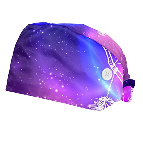 Chapeaux bouffants ajustables avec bandeau anti-transpiration galactique JDEZ 2PCS