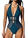 CUPSHE Costume da bagno da donna con scollo a V profondo, con inserti in rete,...