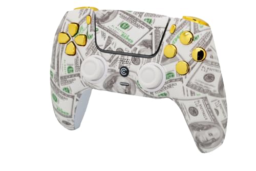 Image of Custom Controllerzz Custom Wireless Controller Compatible with PS5 - Multiple Designs Available (Money & Gold Inserts)