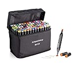 ♥ Idea perfecta de regalo de vacaciones para adultos, adolescentes y artistas. Bolígrafo de colores de doble punta: 6-7 mm de ancho en el punto más ancho. La punta fina hace líneas de 1-2 mm de ancho.