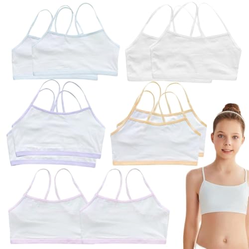 10 Piezas De Tirantes Para Estudiantes De Primaria, Ropa Interior De Puro Algodón, Corsés Infantiles Anticonvexos, Ropa Interior Deportiva Ligera Y Sin Costuras.