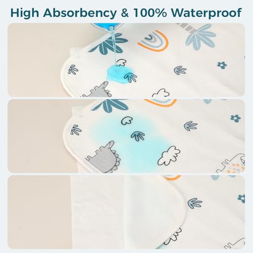 Image of Waterproof Crib Pad, Washable Baby Cotton Changing Pads,39 inchX27 inch(1 Pack), Pee Proof Mattress Cover Toddler Bed, Toddler Mattress