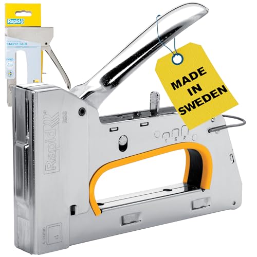 Rapid Heavy Duty Manual Staple Gun PRO R33 for No. 13 Staples, Carpet Staple Gun with 3-Step Force Adjuster, Easy Squeeze Trigger, and Ergonomic Handle, Made in Sweden (5001669)