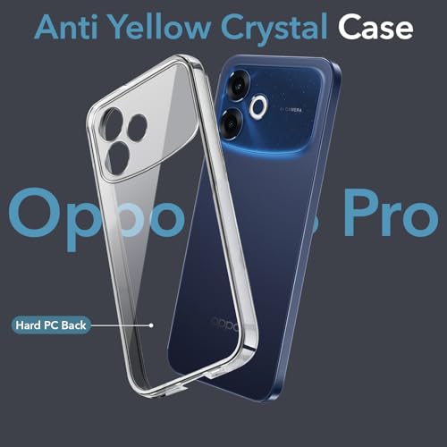 Image of Jkobi Lifetime Anti-Yellow Clear Back Cover Case for Oppo F33 Pro 5G (Sleek Hard Crystal | Shockproof and Camera Protection)