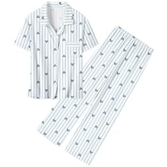 Blue White Striped Heart