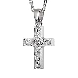 BYTHESEA ハワイアンジュエリー ネックレス 刻印無料 シルバー925 クロス 十字架 ペンダント メンズ レディース チェーン 長さ50cm