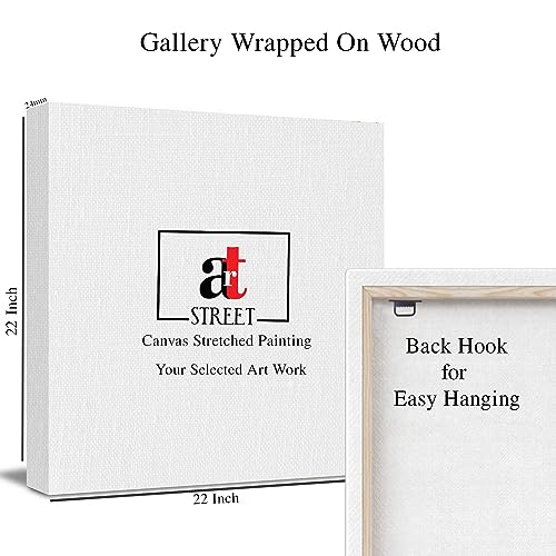 PAINTINGMANTRA Bird and Butterfly Canvas Painting for Living Room, Home Decor Wall Hangings for Interior Decoration (Set of 1, Size - 22x22 Inch), Red