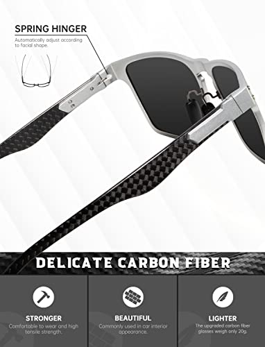 Image of ANYLUV Mens Sunglasses Polarized Upgraded Carbon Fiber Temple Sun Glasses Fashion Driving with UV Protection