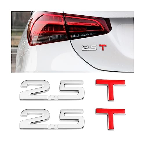 JNNJ 2 Pezzi 3D Metallo Stemmi Adesivo Auto, Tronco Logo Adesivi Emblema, Auto Distintivo Emblema Adesivo, Auto Logo Emblema Adesivi Alfabeto, Car Styling Decal Accessori in Metallo(2.5T)