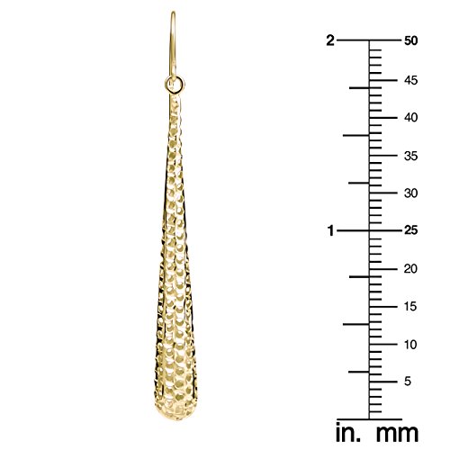 Kooljewelry 10k Yellow or White Gold Perforated Teardrop Circle Cut-outs Dangle Earrings3