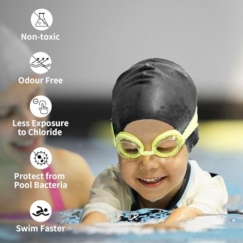 Nepfaivy Kids Swimming Cap Waterproof, Updated Size Silicone Swimming Hat Kids - Image 4