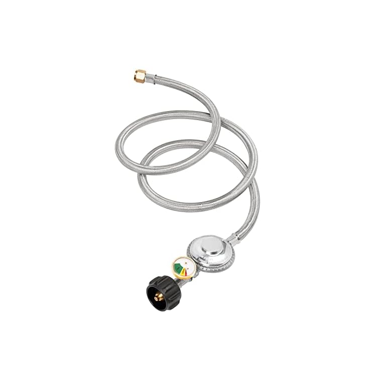 SHINESTAR 5FT Propane Regulator and Hose with Gauge, Fit for Propane