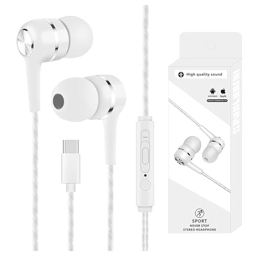 liuchanghe Auriculares In Ear, Auriculares USB C con Micrófono, Cascos USB c para Todos los Dispositivos de Headphones de Tipo C(Blanco)
