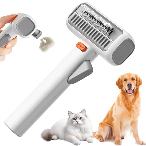 ELYCO Pettine 2 in 1 Autopulente per Cani e Gatti, Denti in Acciaio Inox, Adatto per Pelo Lungo e Corto