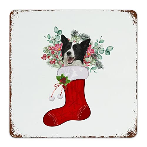 Panneau de Noël vintage en métal rouge, le cadeau idéal pour décorer un bar ou café
