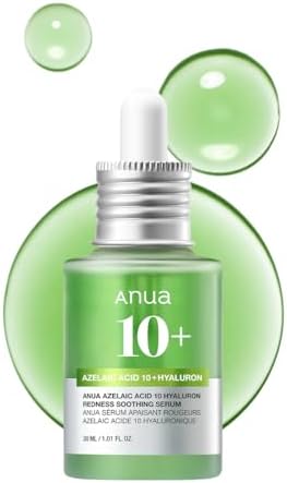 Anua Azelaic Acid 10 Hyaluron Redness Soothing Serum, Facial Serum for Troubled & Sensitive Skin, Breakouts, Hyaluronic Acid, Niacinamide, Spot Care, Natural Color, Korean Skincare (30ml/ 1.01 fl oz.)