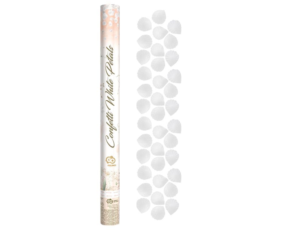 Godan Rosenblätter Konfettikanone Party Shooter Hochzeit rosa weiß rot Konfetti Kanone Geburtstag Deko Set, Farbe:Weiss, Stück:10 Stück