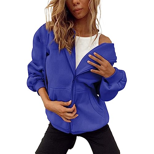 Kampf Fall Sweatshirts for Women Zip Up Hoodies Oversized Sweatshirt Y2K Clothing Casual Drawstring Jacket with Pockets