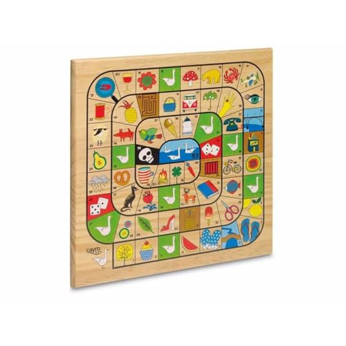 Cayro   Parchís y Oca   + 5 Años   Modelo de Madera   Juego de Mesa de Niños y Adultos   con Tablero Reversible   Diversión Familiar   2 a 4 Jugadores